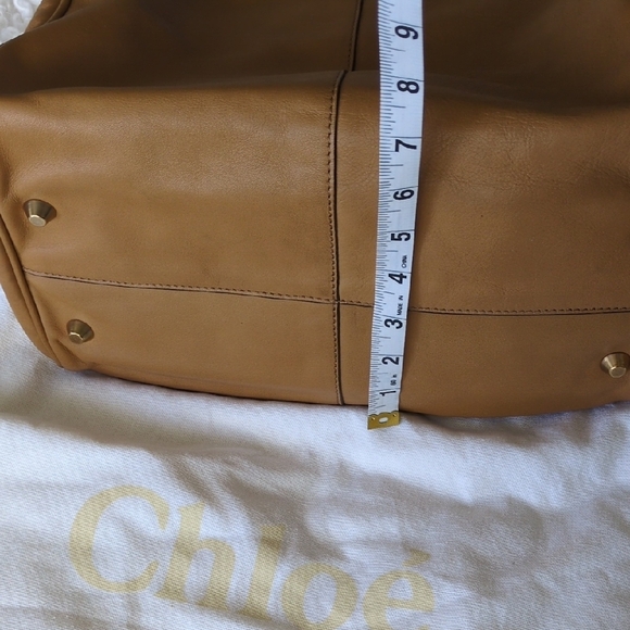 Chloe Tan Leather Satchel with Gold Hardware - Picture 10 of 17